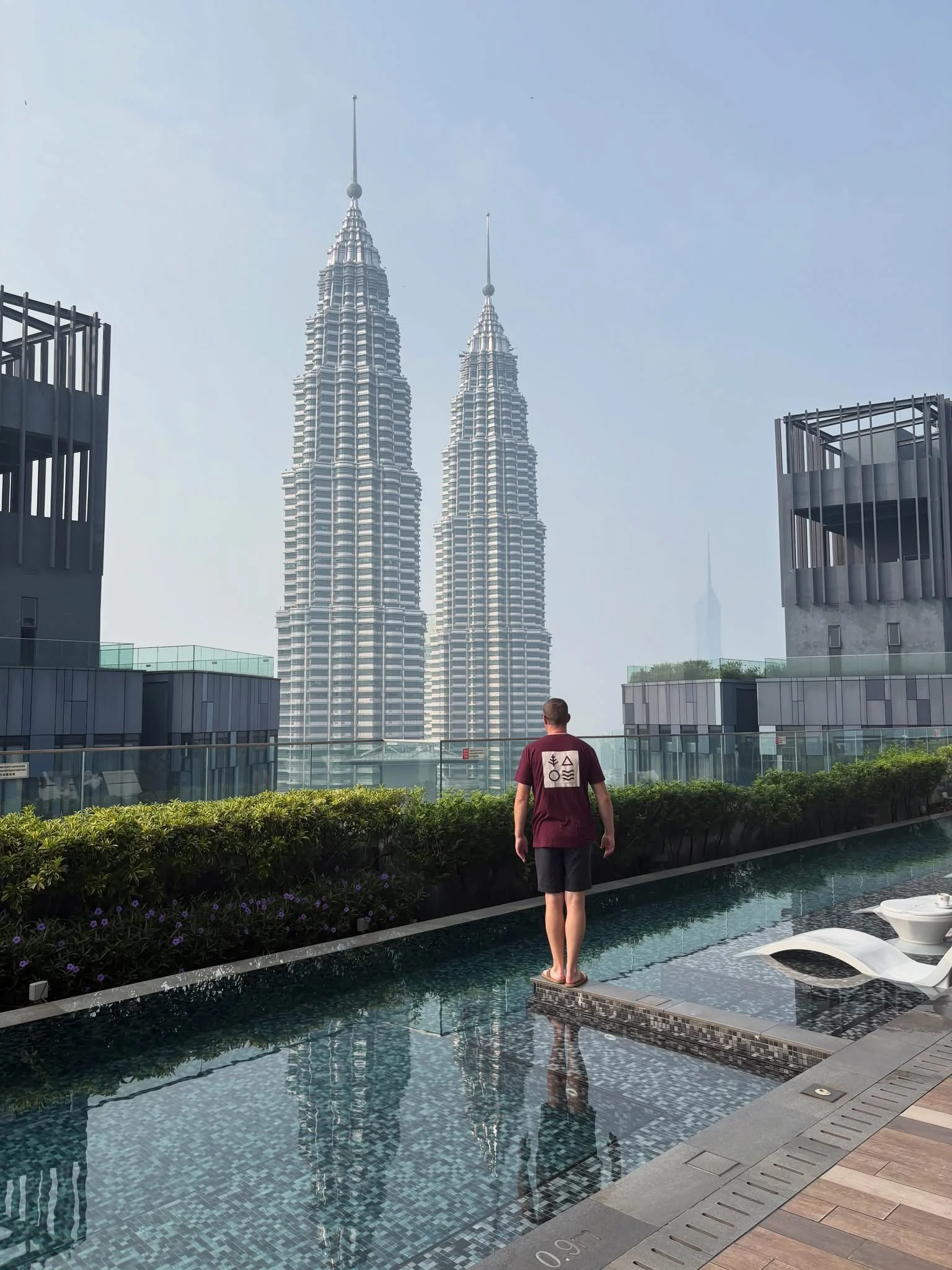Jaime wearing Flat Horizons in Singapore