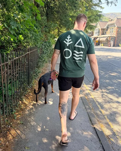 Grant & Zena wearing Flat Horizons in Coniston, Lake District